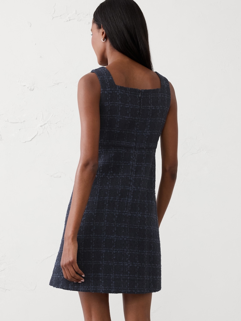 Tweed Empire-Waist Mini Dress