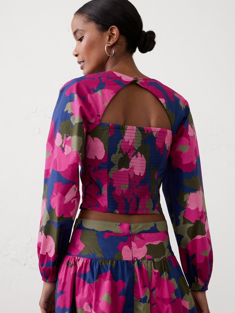 Poplin Square-Neck Top