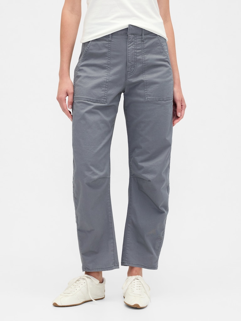 High Rise Barrel Khakis