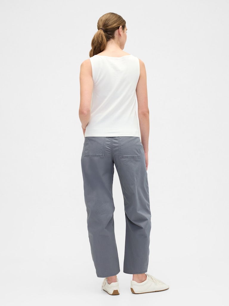 High Rise Barrel Khakis