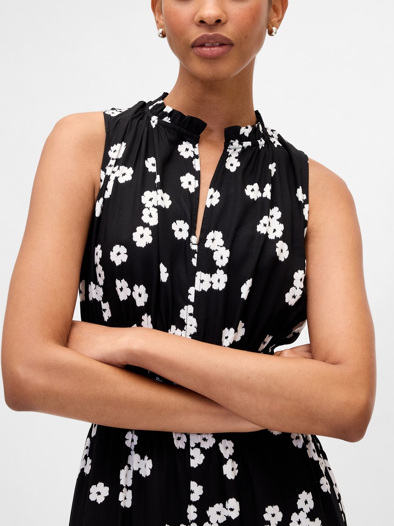 Smocked Wide-Leg V-Neck Jumpsuit