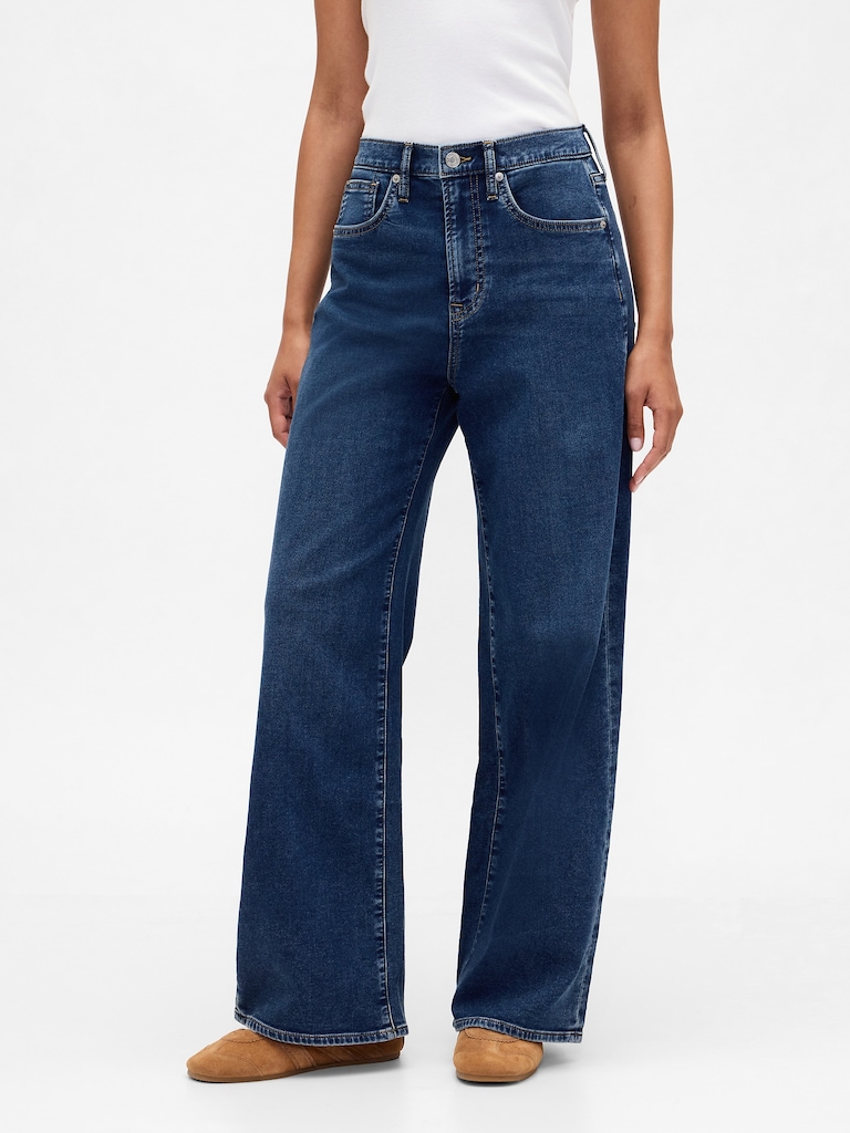 High Rise Wide-Leg Sweatpant Jeans