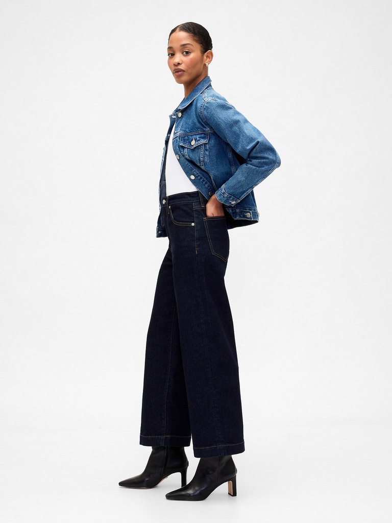 High Rise Wide-Leg Crop Jeans