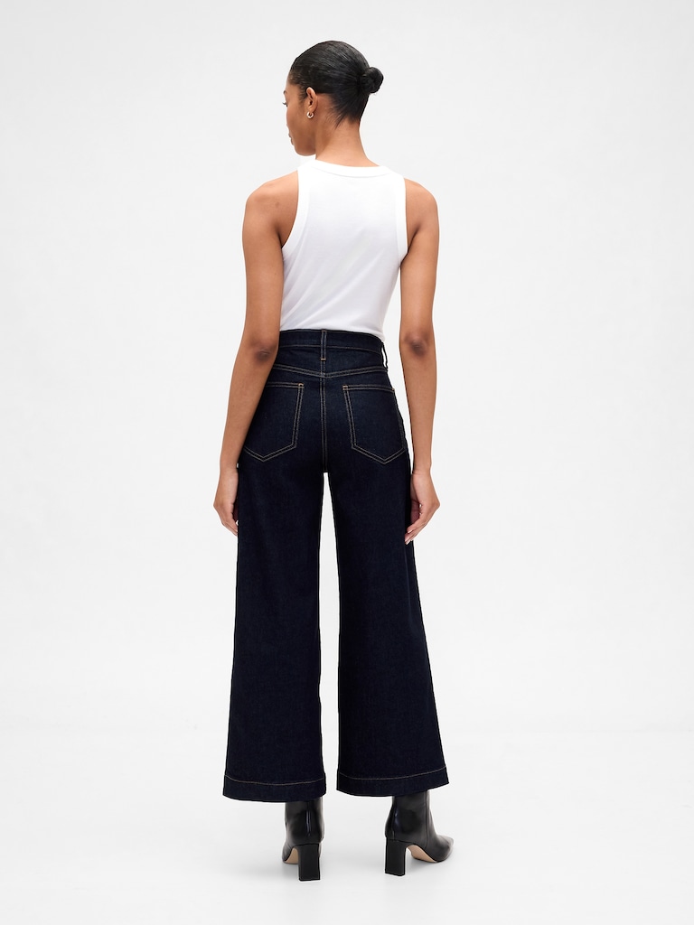 High Rise Wide-Leg Crop Jeans