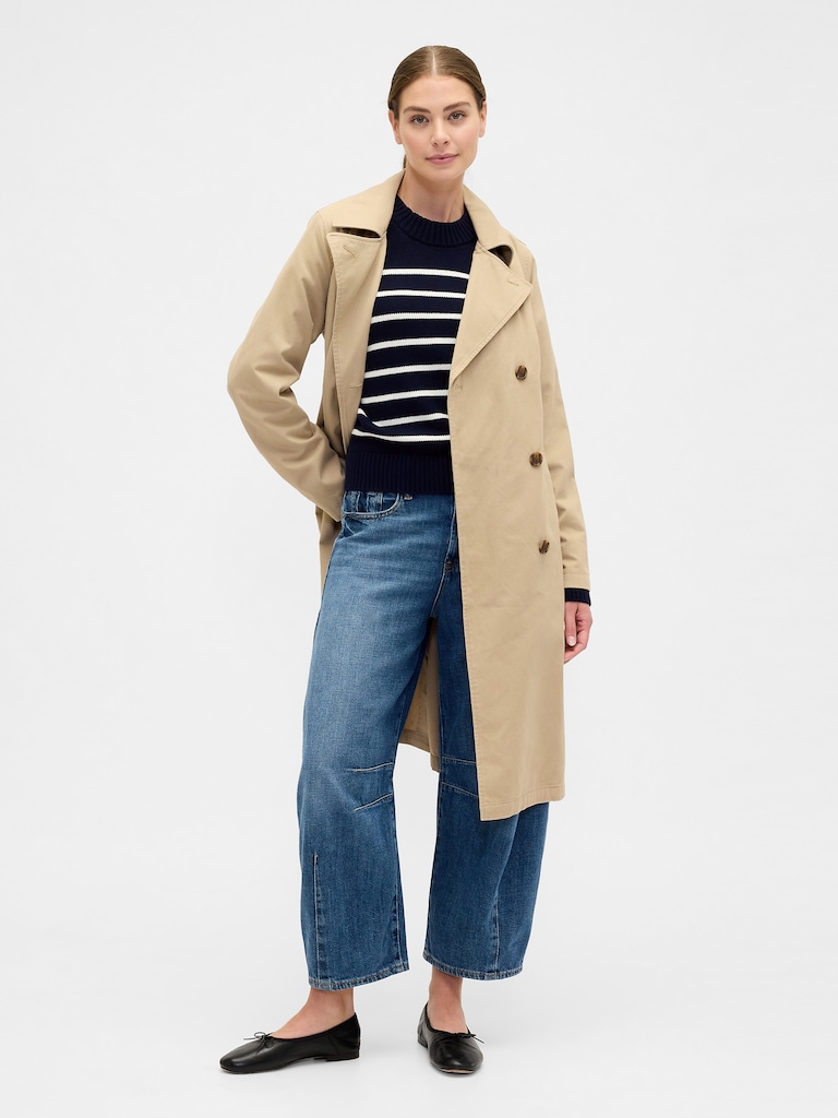 Relaxed Stripe Cropped Sweater