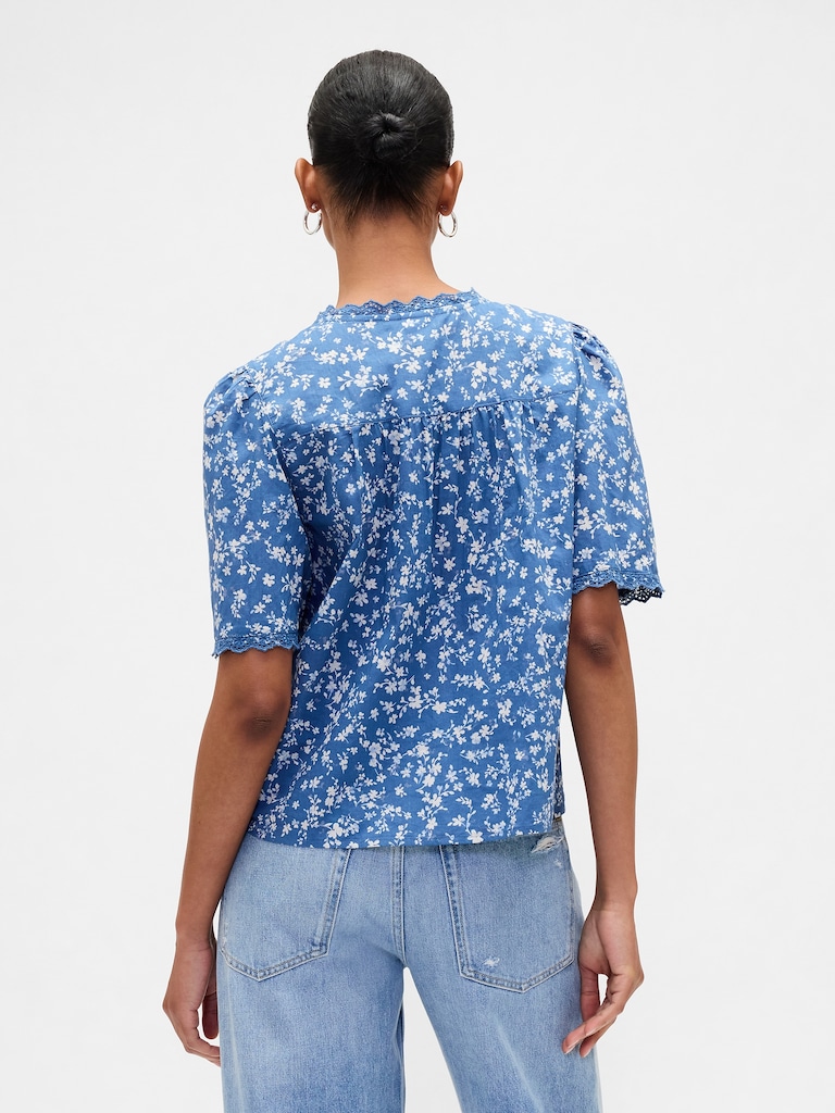 Ruffle V-Neck Top