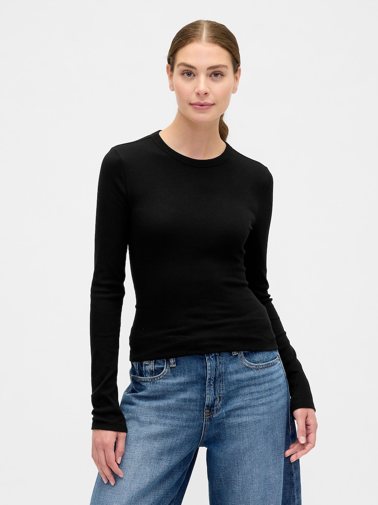 Essential Ribbed Crewneck T-Shirt