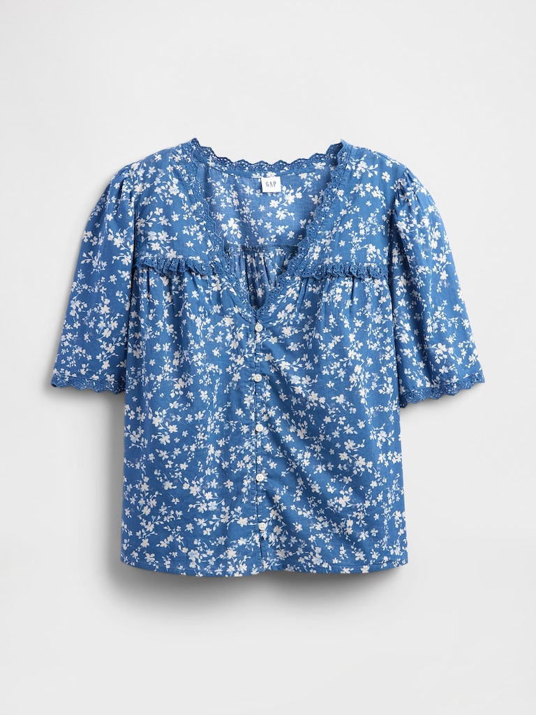 Ruffle V-Neck Top