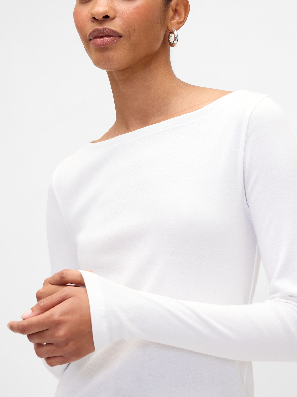 Modern Ribbed Boatneck T-Shirt
