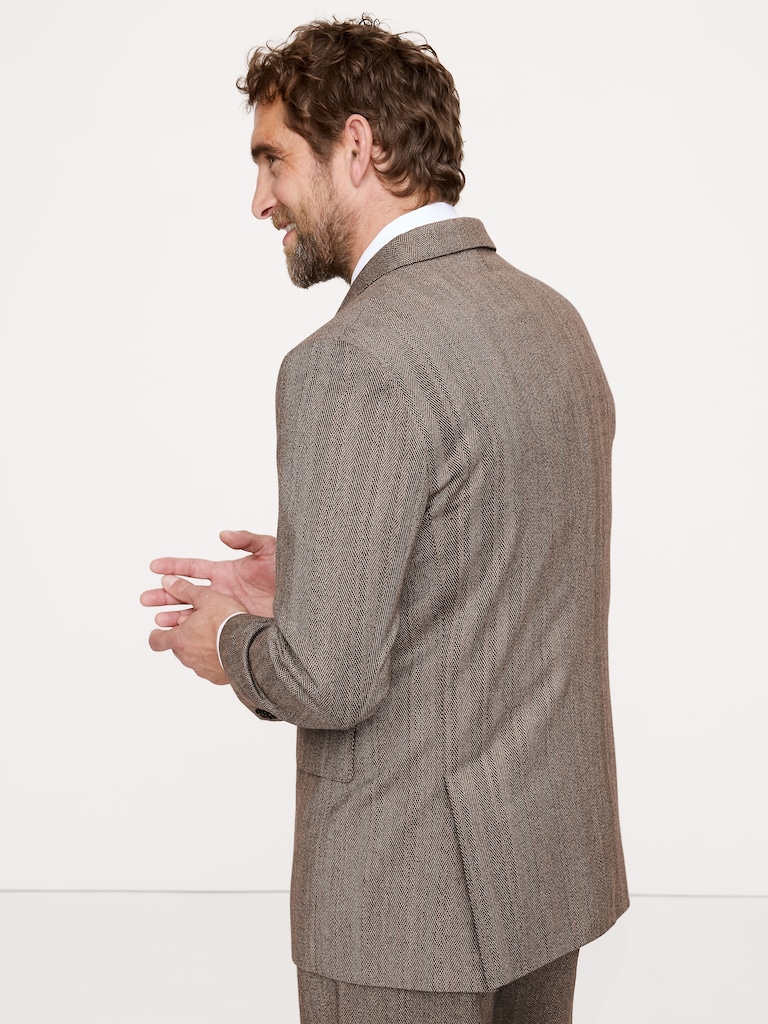 Relaxed Italian Herringbone Suit Jacket
