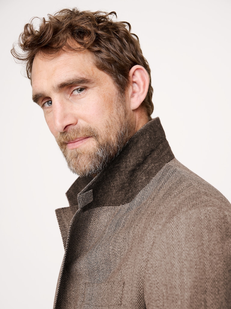 Relaxed Italian Herringbone Suit Jacket