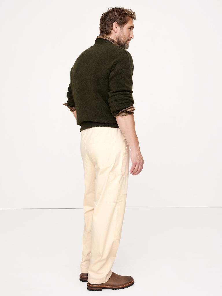 Herringbone Cotton Pull-On Utility Pant