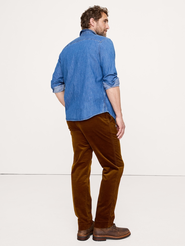 Straight Stretch-Corduroy Pull-On Pant
