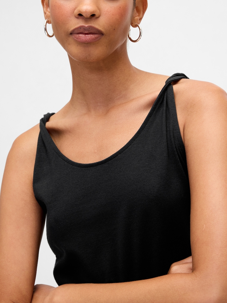 Stretch Jersey Twist Tank Top
