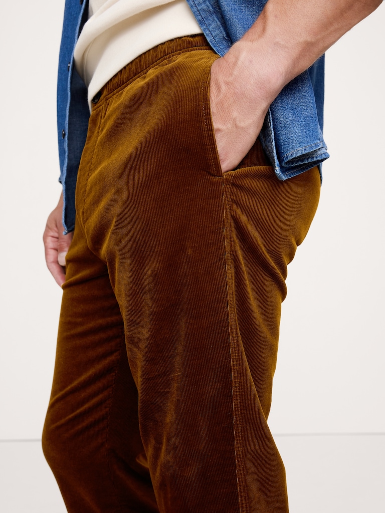 Straight Stretch-Corduroy Pull-On Pant