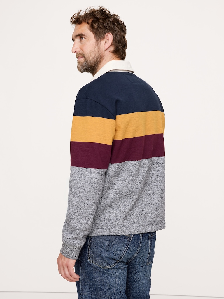 Tri-Stripe Brushed Rugby Shirt