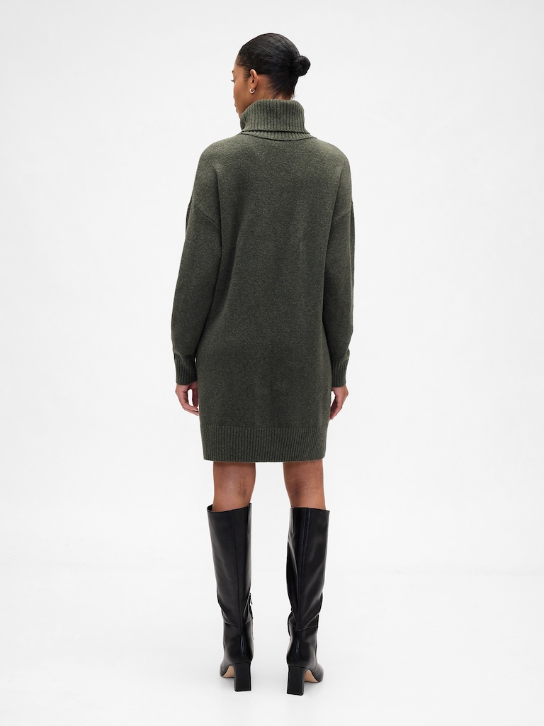 CashSoft Relaxed Turtleneck Sweater Mini Dress