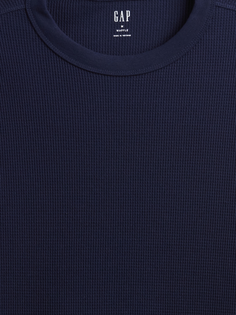 Waffle-Knit Crewneck T-Shirt