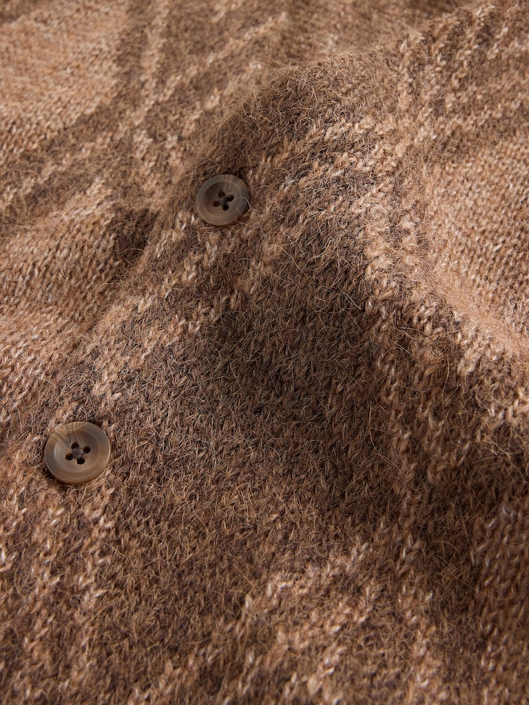 Brushed Argyle Cardigan