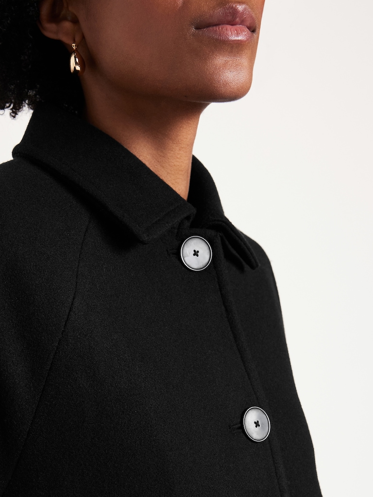 Relaxed Button-Front Mac Coat