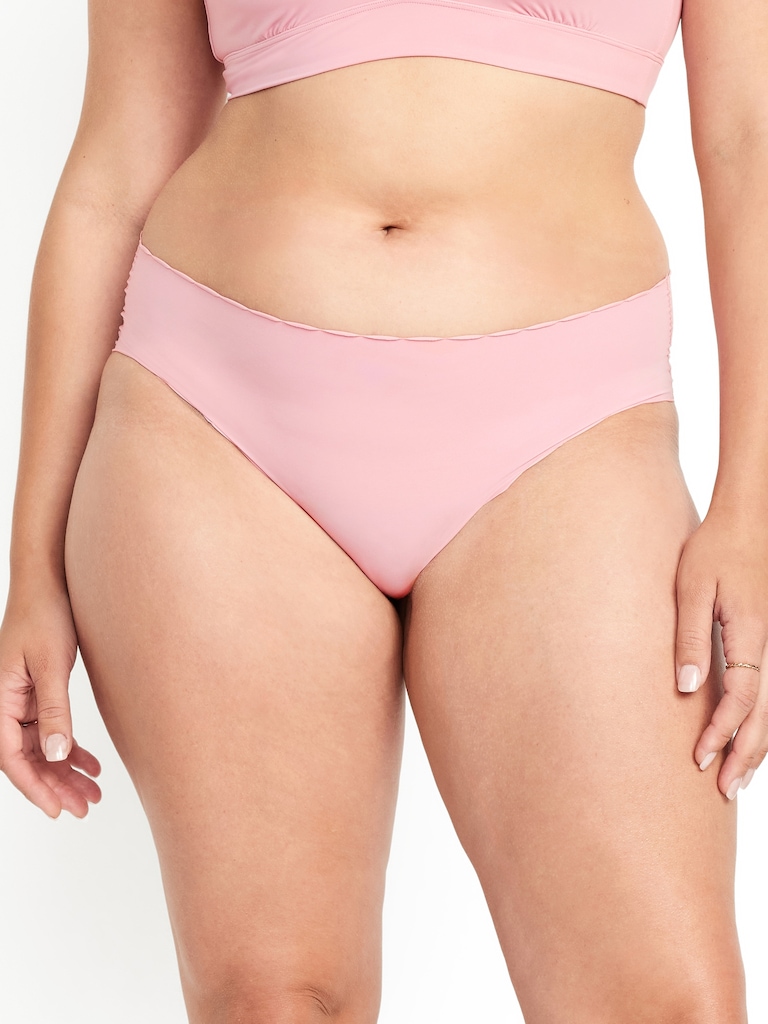 Low-Rise No-Show Scalloped Hipster Underwear