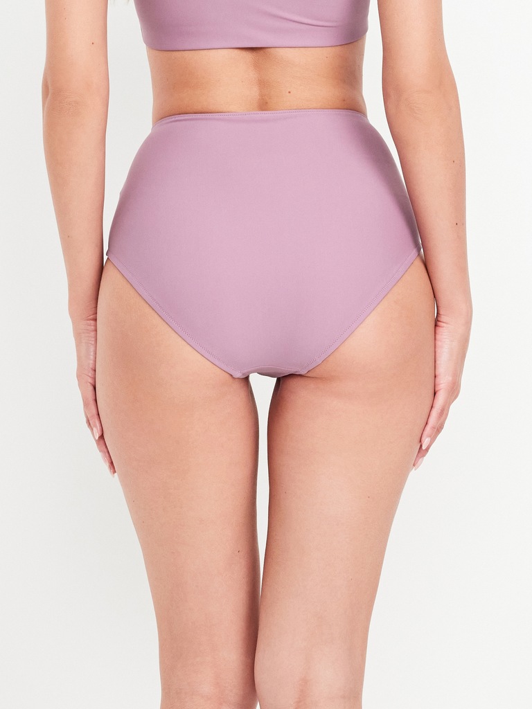 Matte High-Waisted Bikini Swim Bottoms