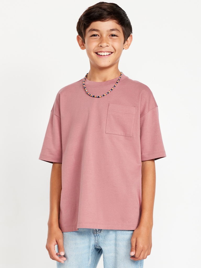 Oversized Short-Sleeve Pocket T-Shirt for Boys