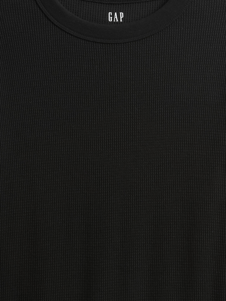 Waffle-Knit Crewneck T-Shirt