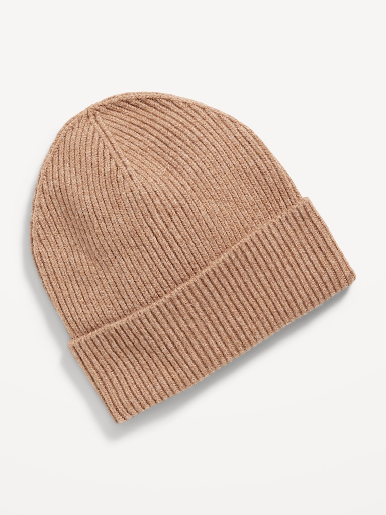 Rib-Knit Cuffed Beanie for Women
