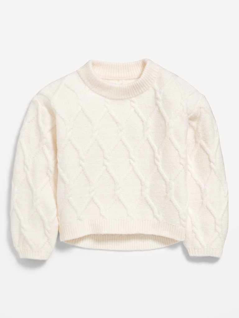 Long-Sleeve Cable-Knit Sweater for Toddler Girls