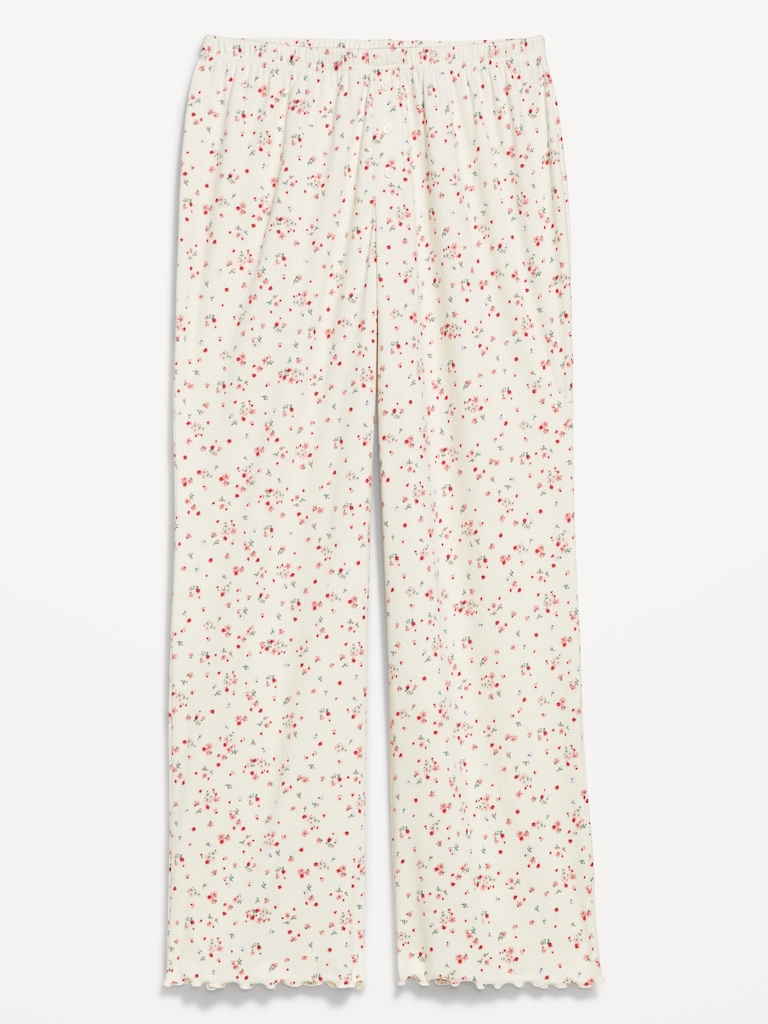 High-Waisted Cozy Rib Pajama Pants