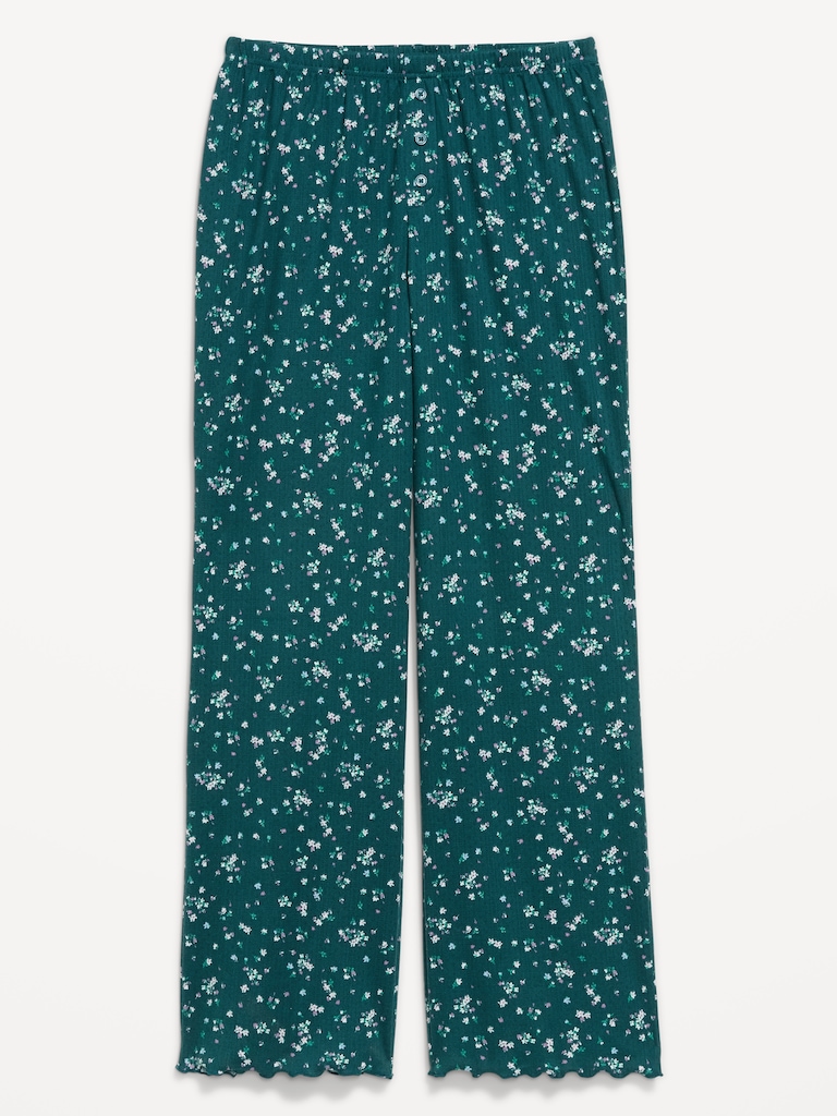 High-Waisted Cozy Rib Pajama Pants