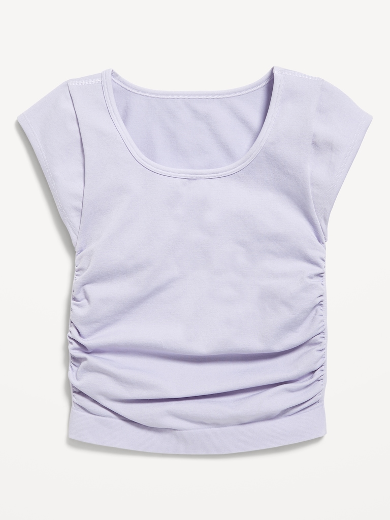Fitted Ruched Seamless Performance Top for Girls