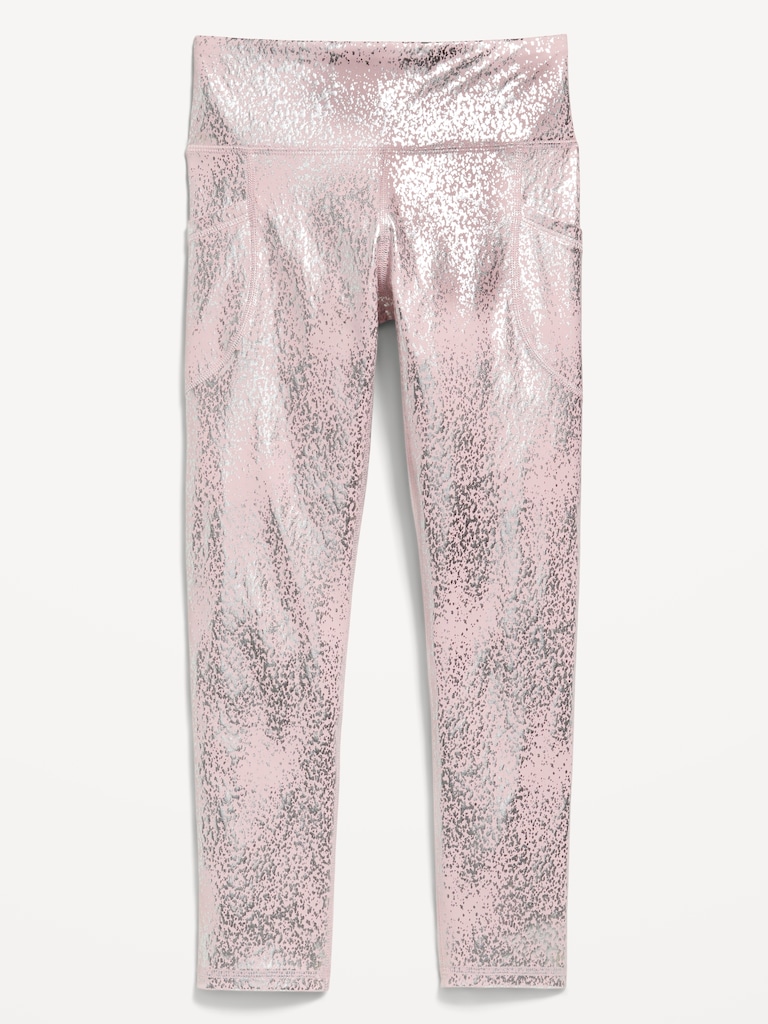 High-Waisted PowerSoft 7/8-Length Side-Pocket Leggings for Girls