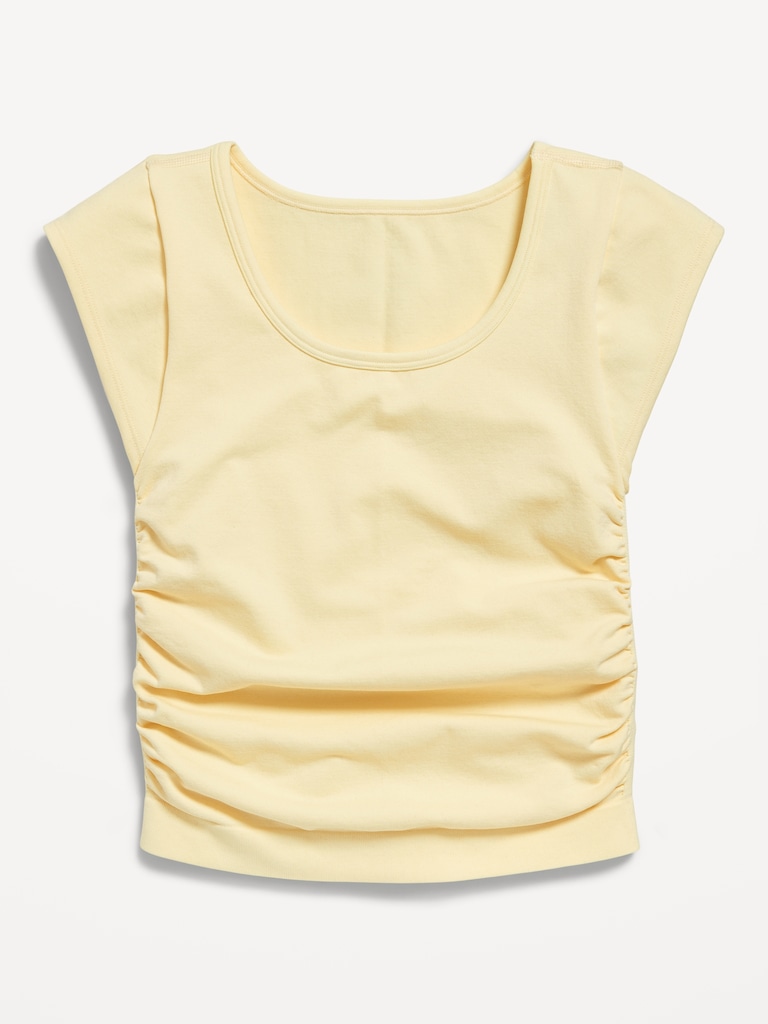 Fitted Ruched Seamless Performance Top for Girls