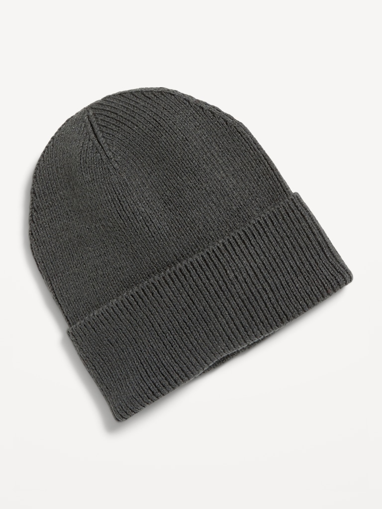 Wide-Cuff Ribbed Beanie for Men