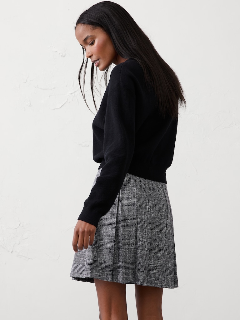 Plaid Pleated Mini Skirt