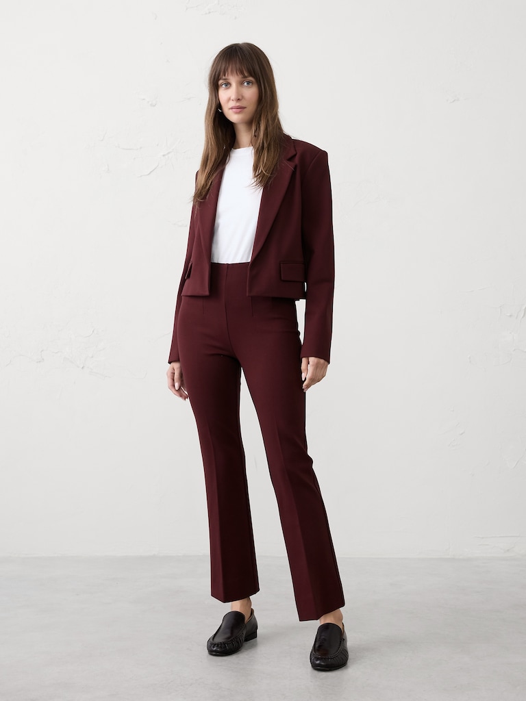 Bootcut Cropped Ponte Pull-On Pant