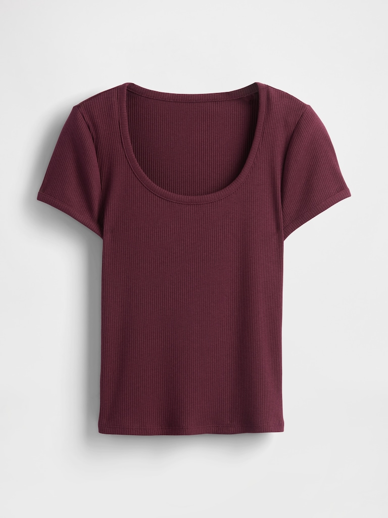 Modern Rib Scoop Crop T-Shirt