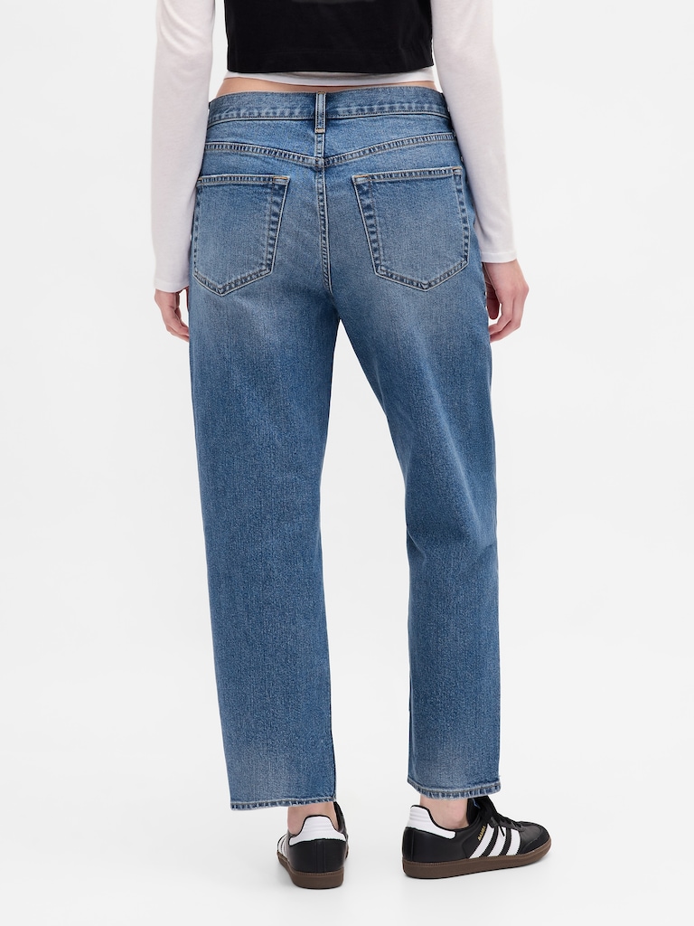 Mid Rise Relaxed Crop Jeans