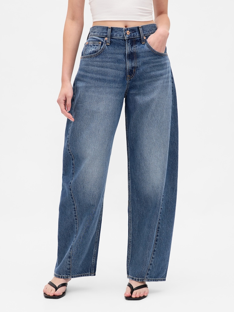 High Rise Baggy Barrel Jeans