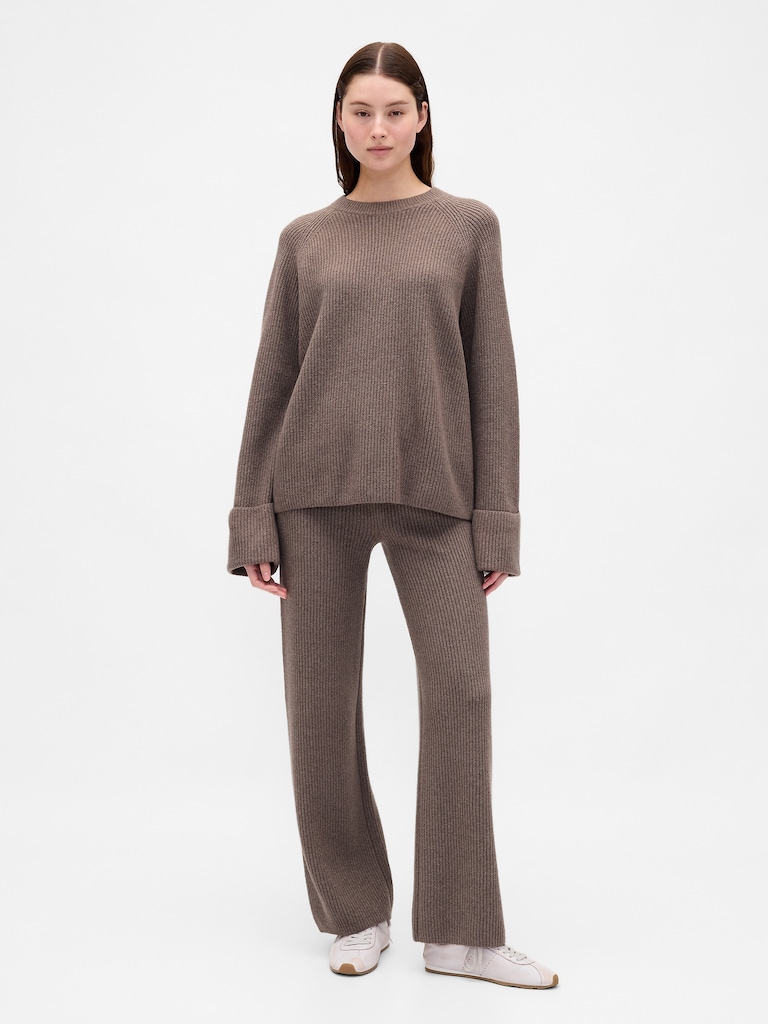 CashSoft Shaker-Stitch Boyfriend Sweater