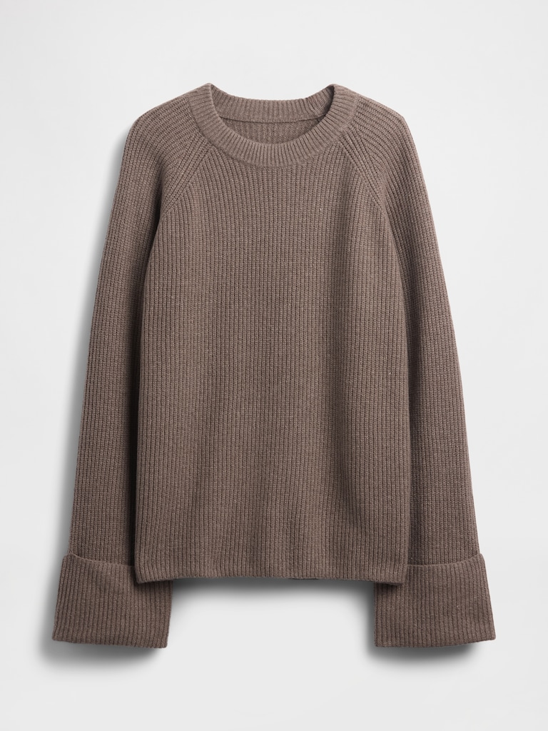 CashSoft Shaker-Stitch Boyfriend Sweater