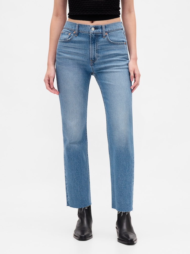 High Rise ’90s Slim Straight Crop Jeans