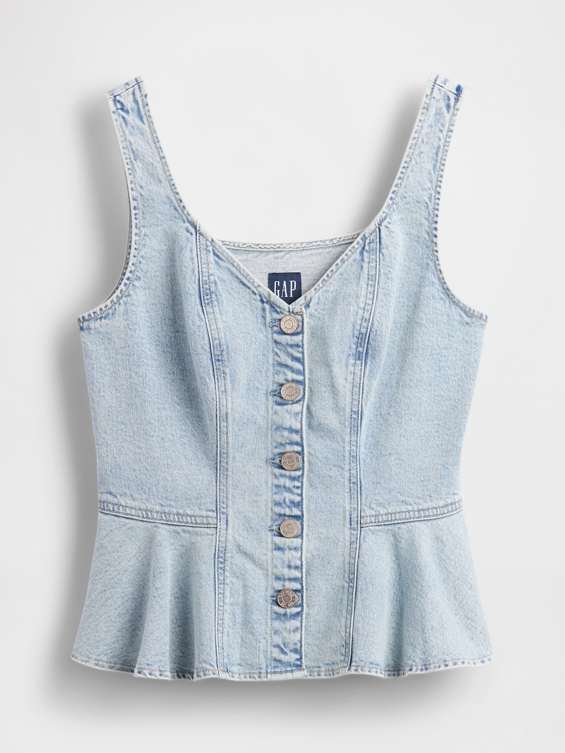 Denim Peplum Tank Top
