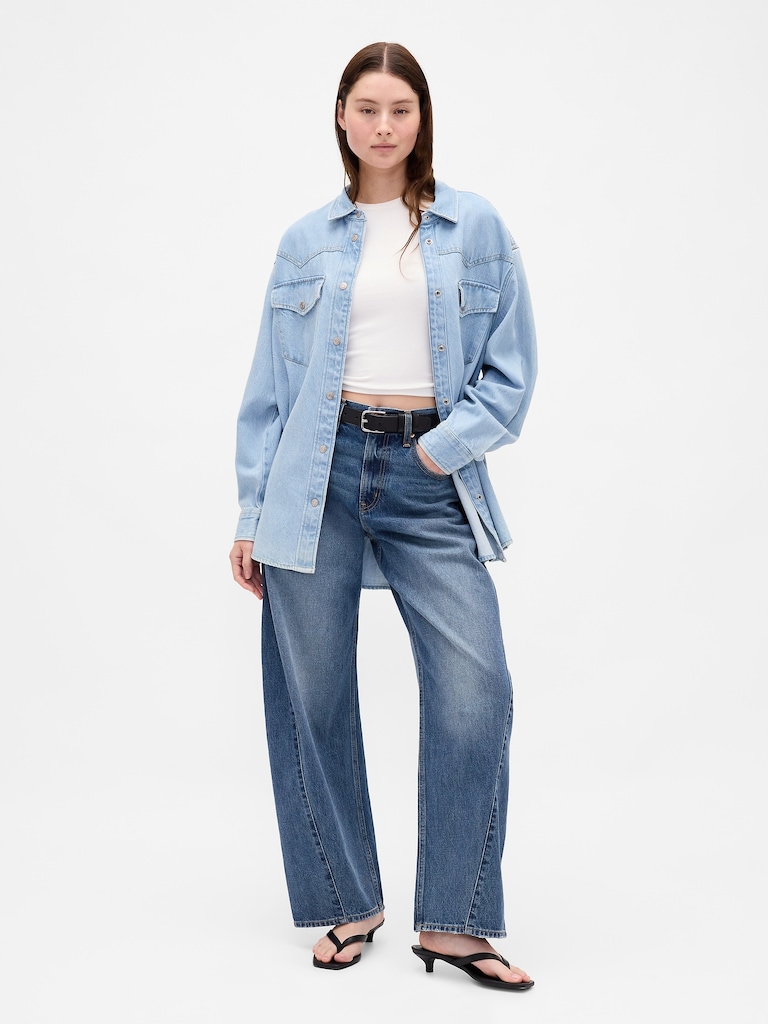 High Rise Baggy Barrel Jeans