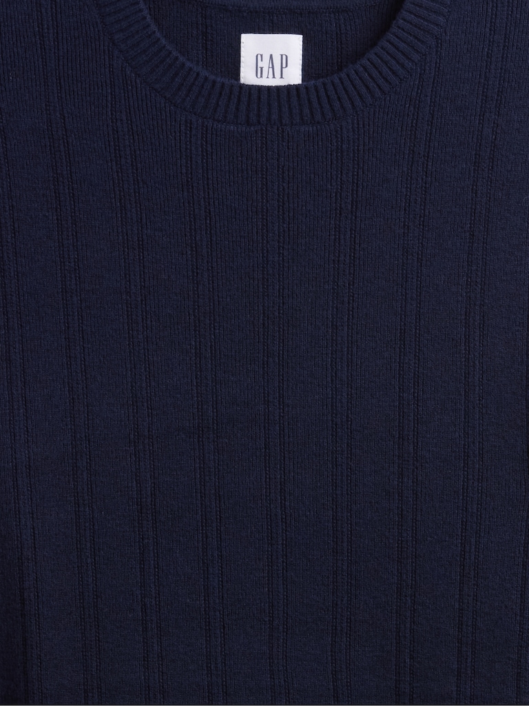 CashSoft Ribbed Crewneck Sweater