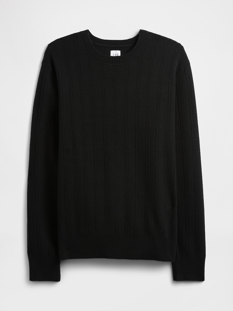 CashSoft Ribbed Crewneck Sweater