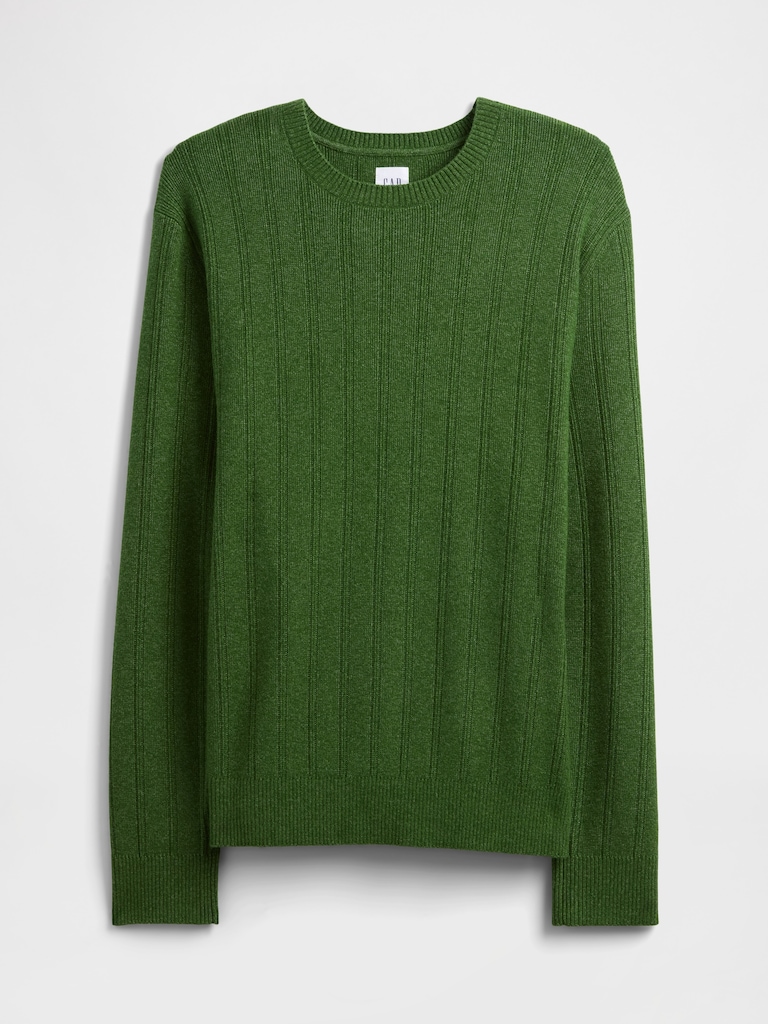 CashSoft Ribbed Crewneck Sweater