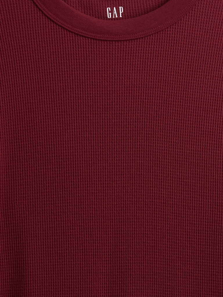 Waffle-Knit Crewneck T-Shirt